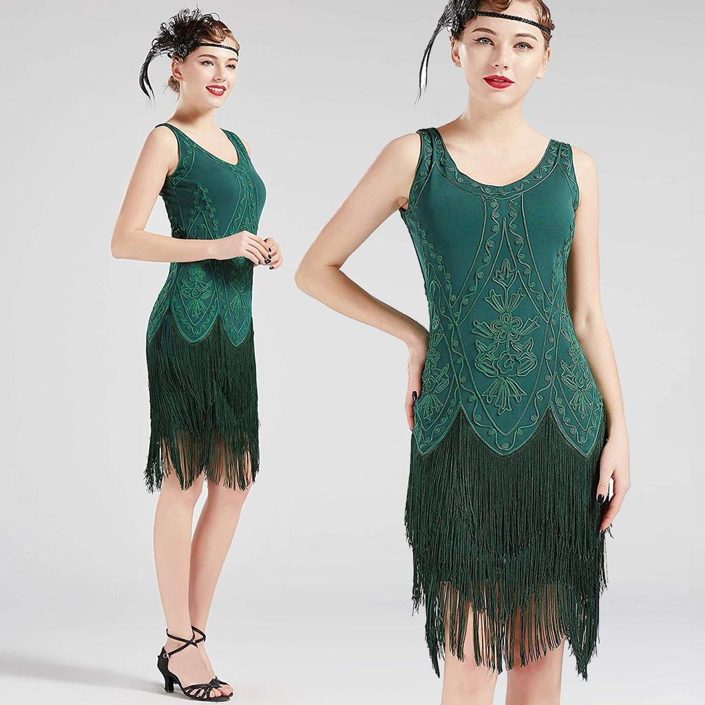 Emerald Green Flapper Dress